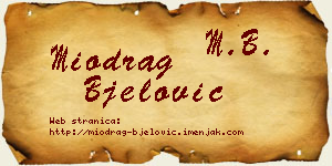 Miodrag Bjelović vizit kartica